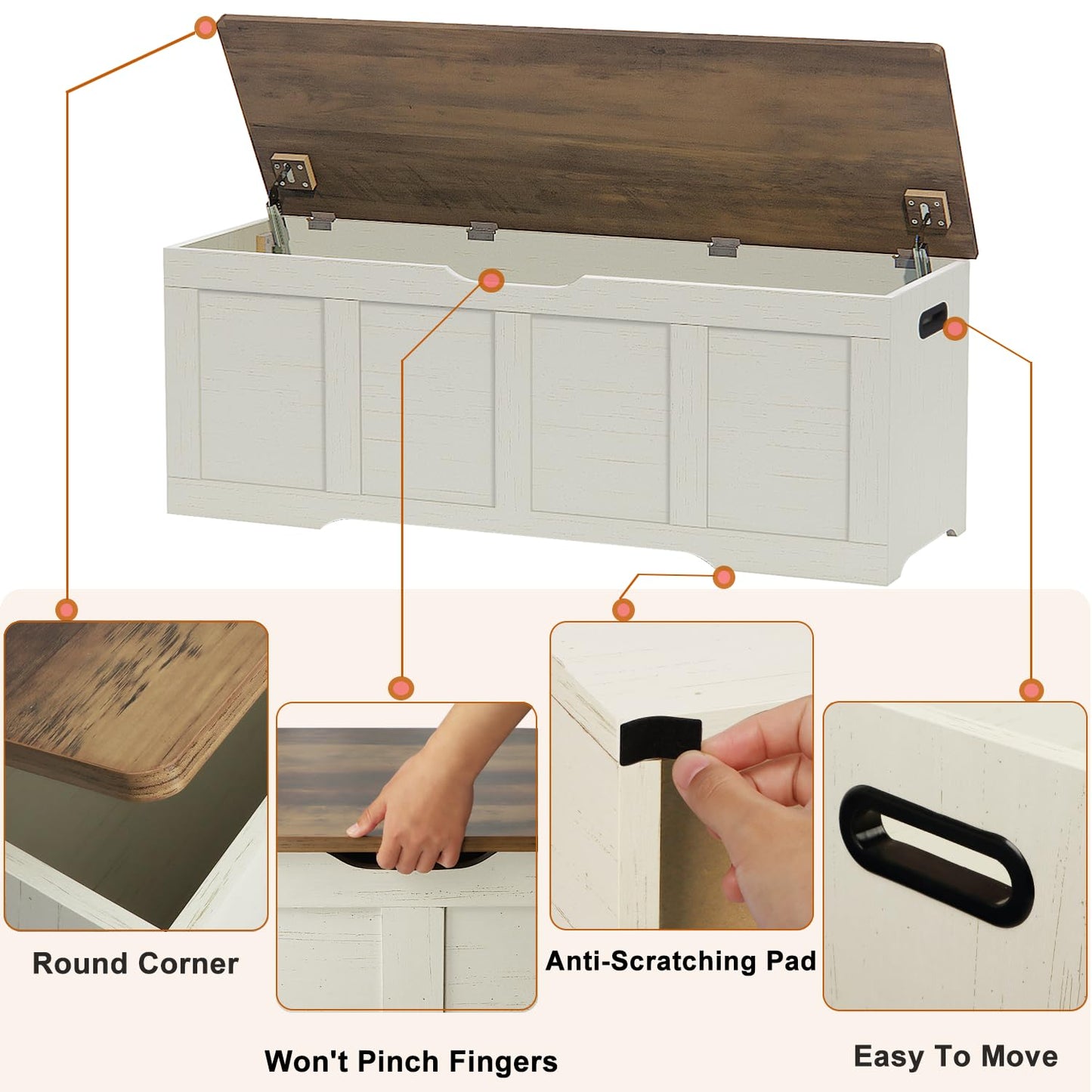 Timberer 47.2" Wooden Extra Large Storage Trunk