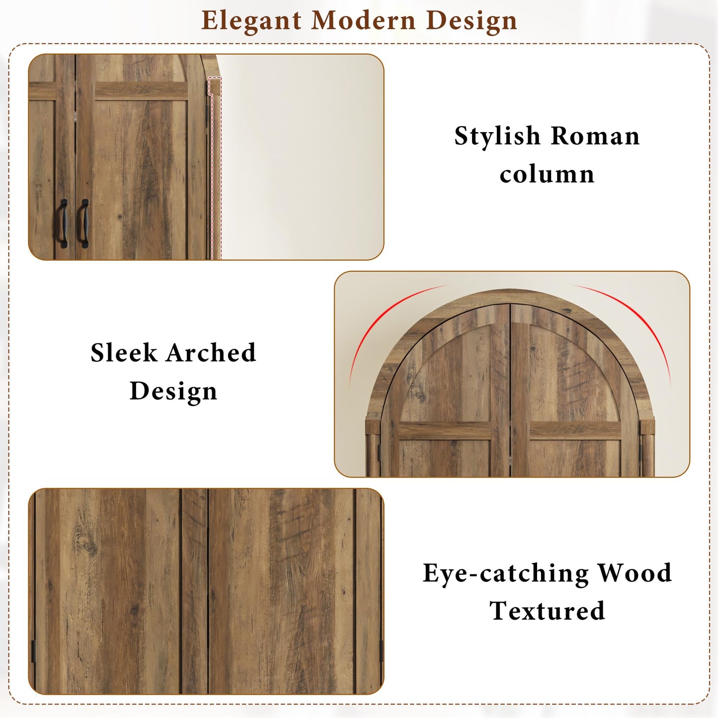 3 Doors Armoire Wardrobe Closet with Doors and Drawers