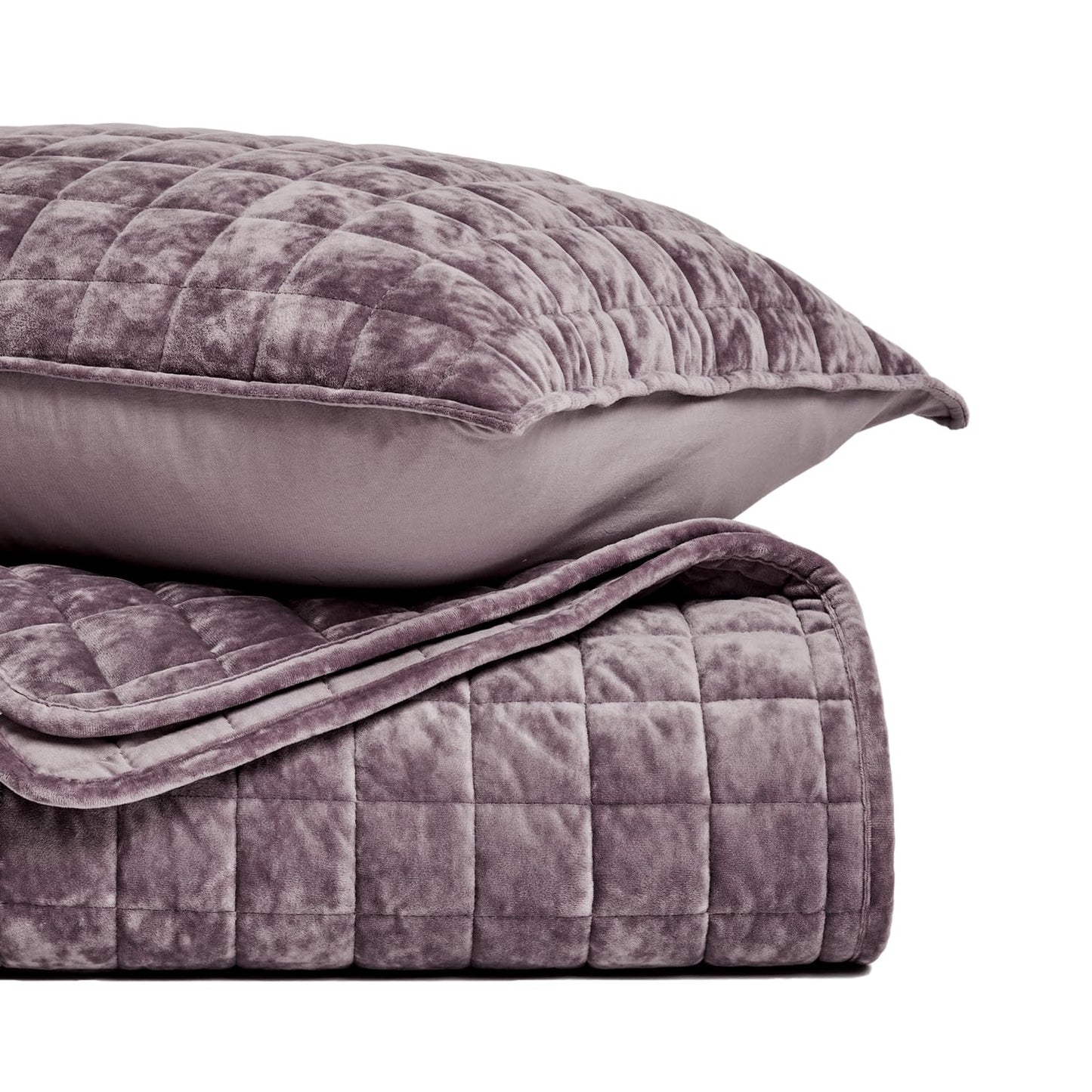 Box Stitch Velvet Quilt Set, King Size