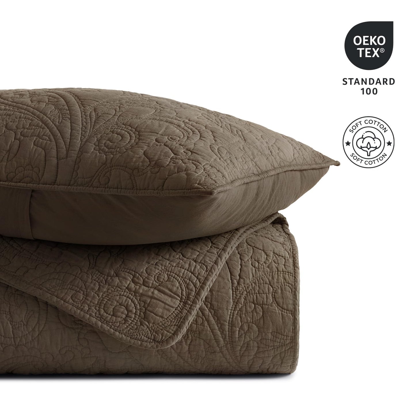 100% Cotton Scallop Quilt Set