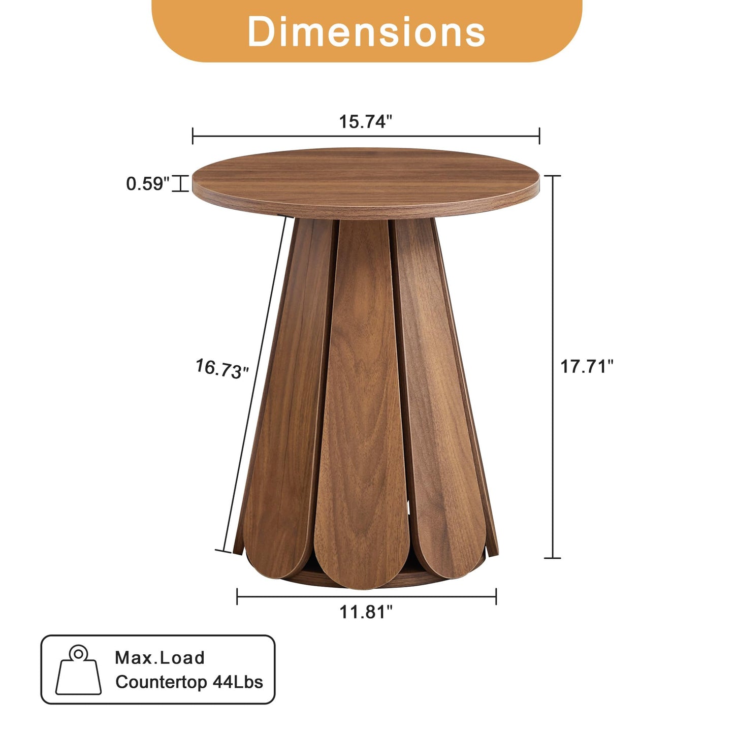 Mid Century Round Modern Side Table Nightstand