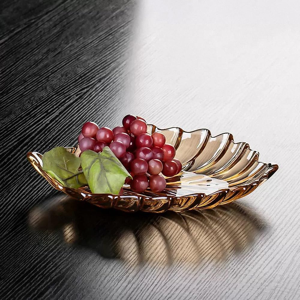Gold Crystal Glass Leaf-shaped Bowl