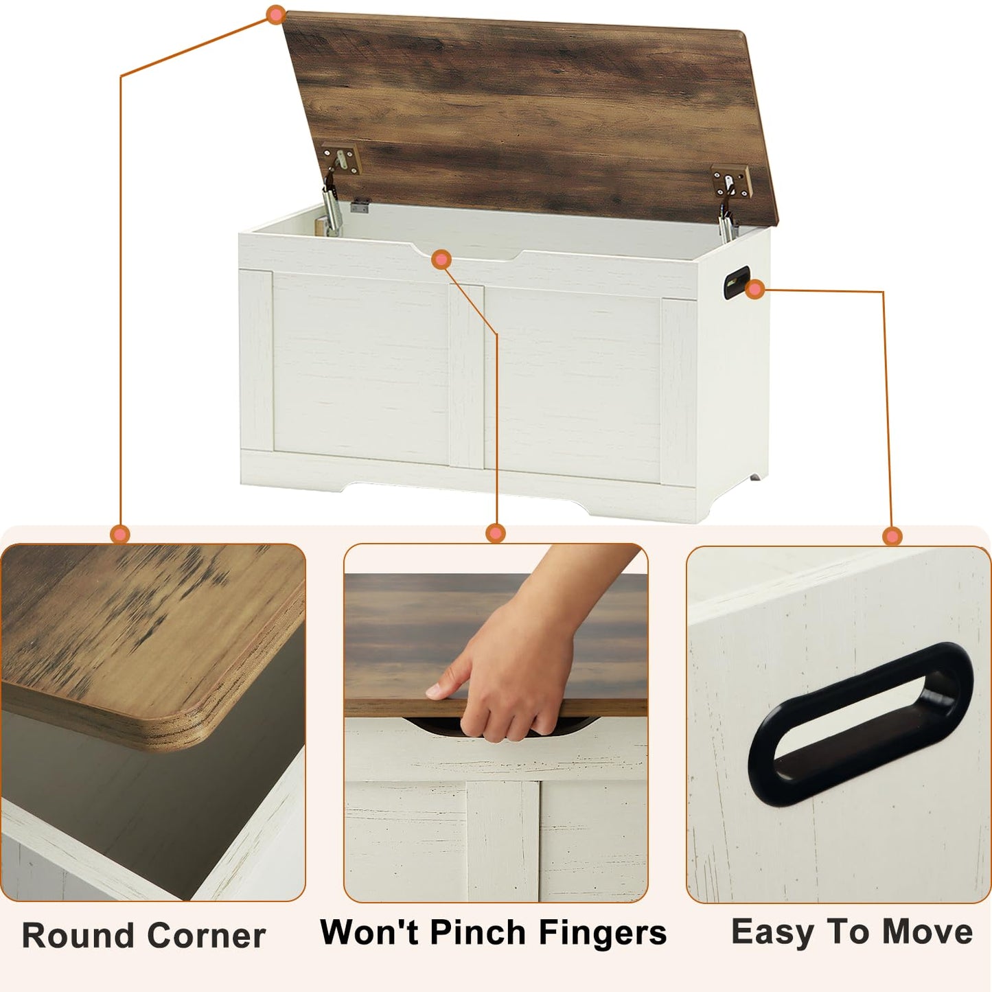 Timberer 47.2" Wooden Extra Large Storage Trunk