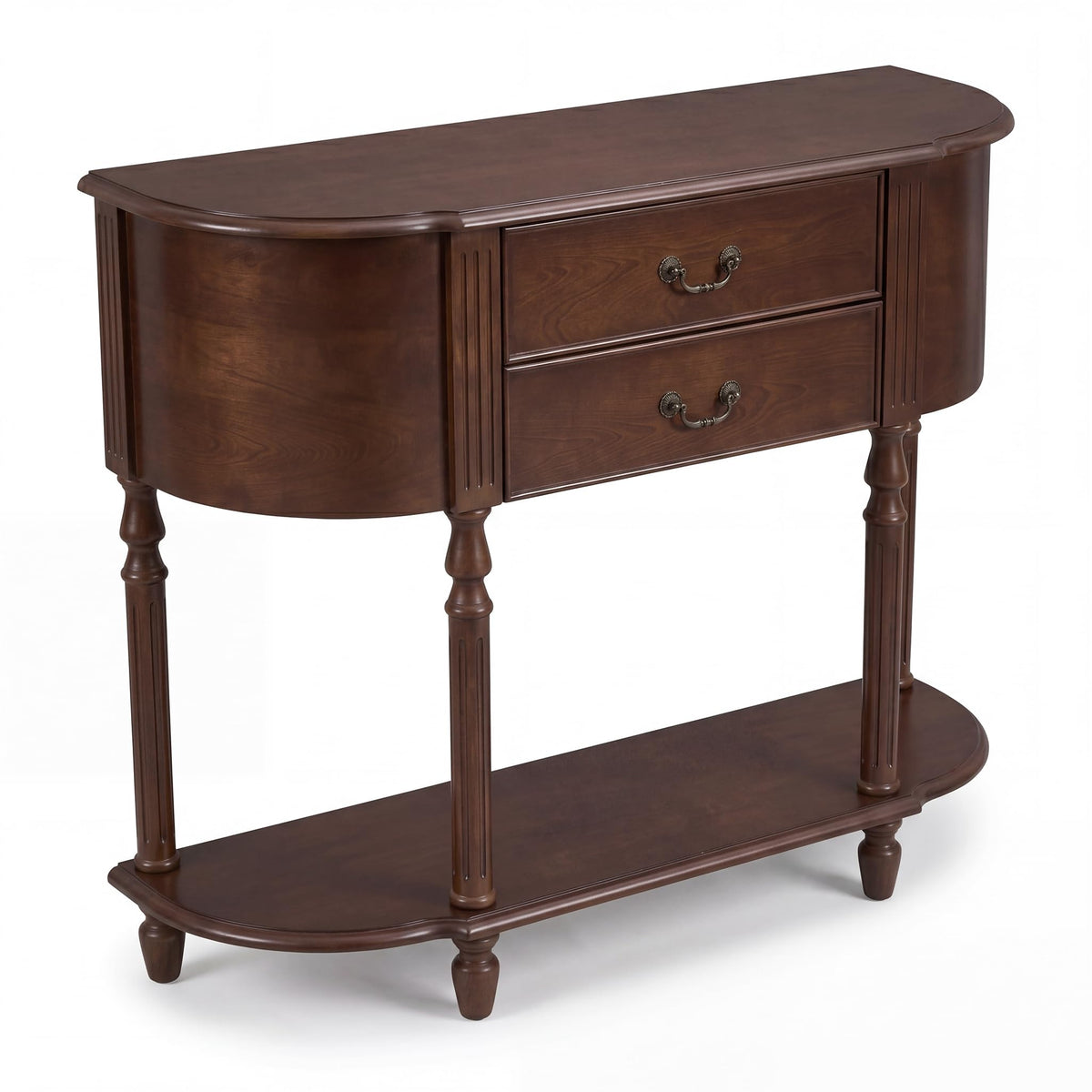 47" Walnut Console Table with Storage