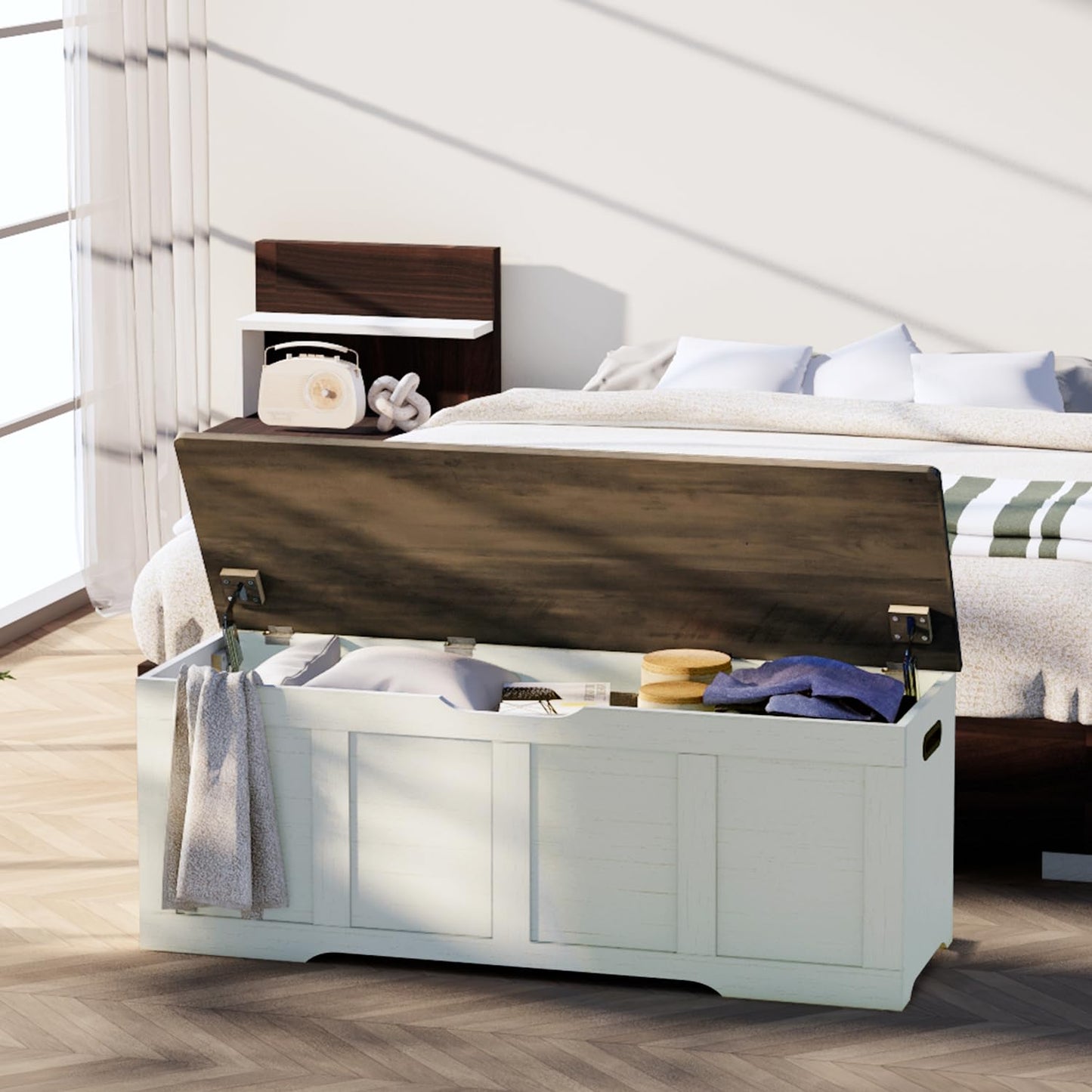 Timberer 47.2" Wooden Extra Large Storage Trunk