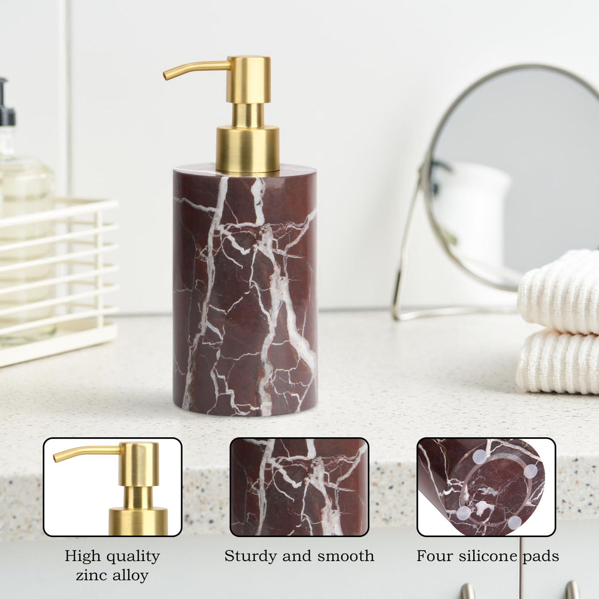 Natural Calacatta Viola Marble Soap Dispenser