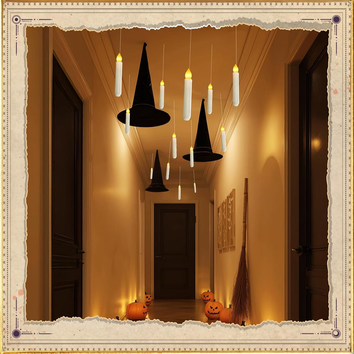 12 Pcs Floating Candle with Wand Remote