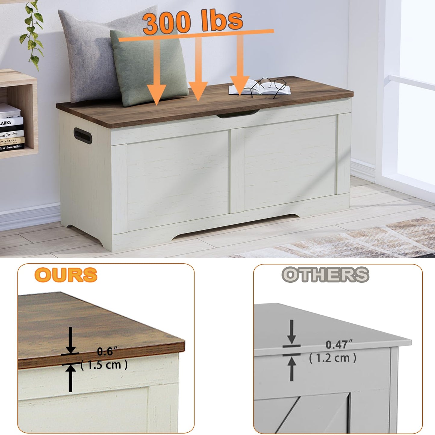 Timberer 47.2" Wooden Extra Large Storage Trunk