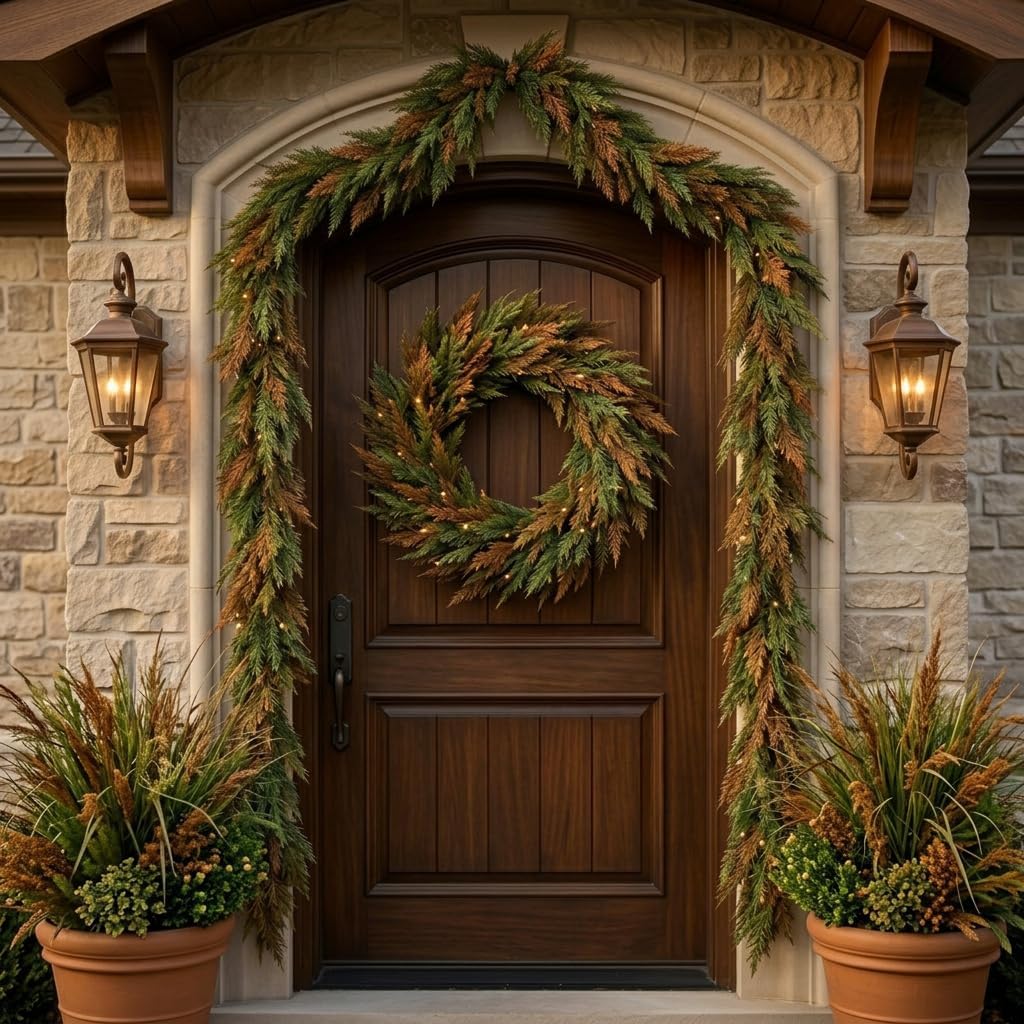 9ft Artificial Norfolk Pine Fall Garland