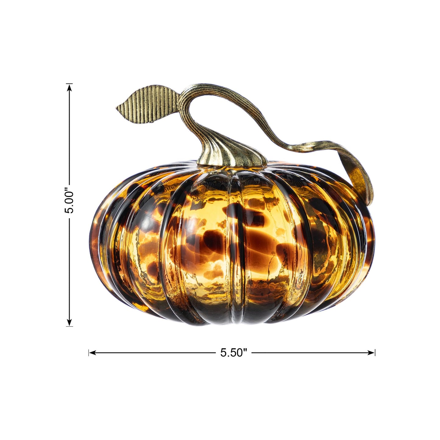Amber Glass Pumpkin Decor