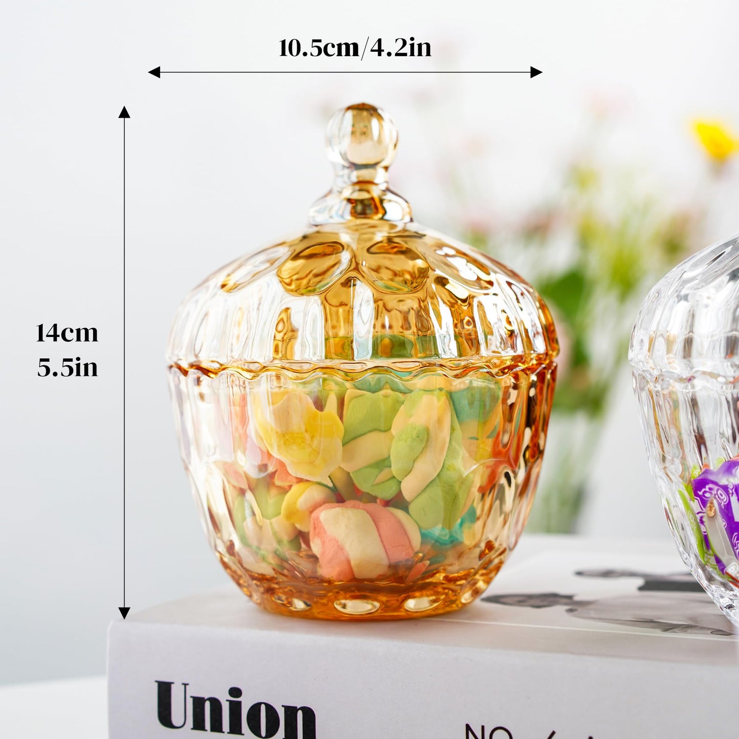 Decorative Embossed Glass Dish with Lid