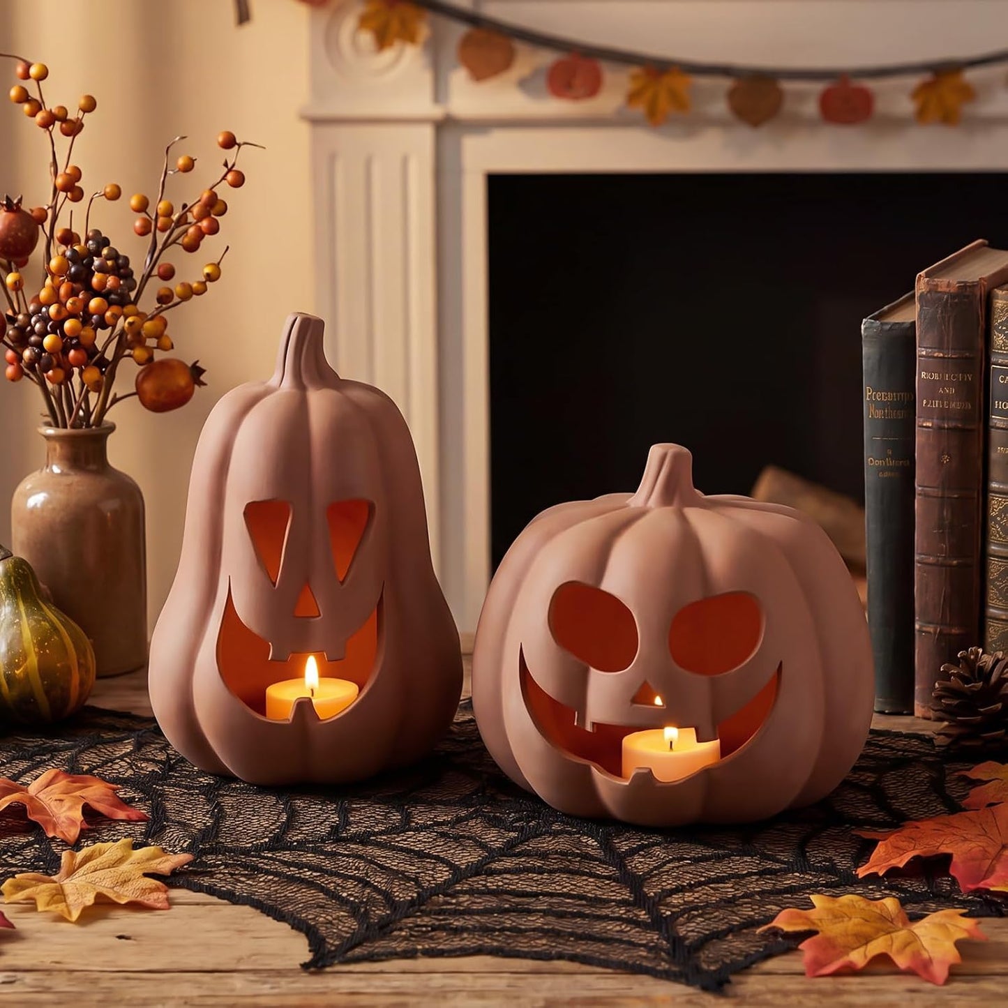 2 Pack Fall Terracotta Pumpkins