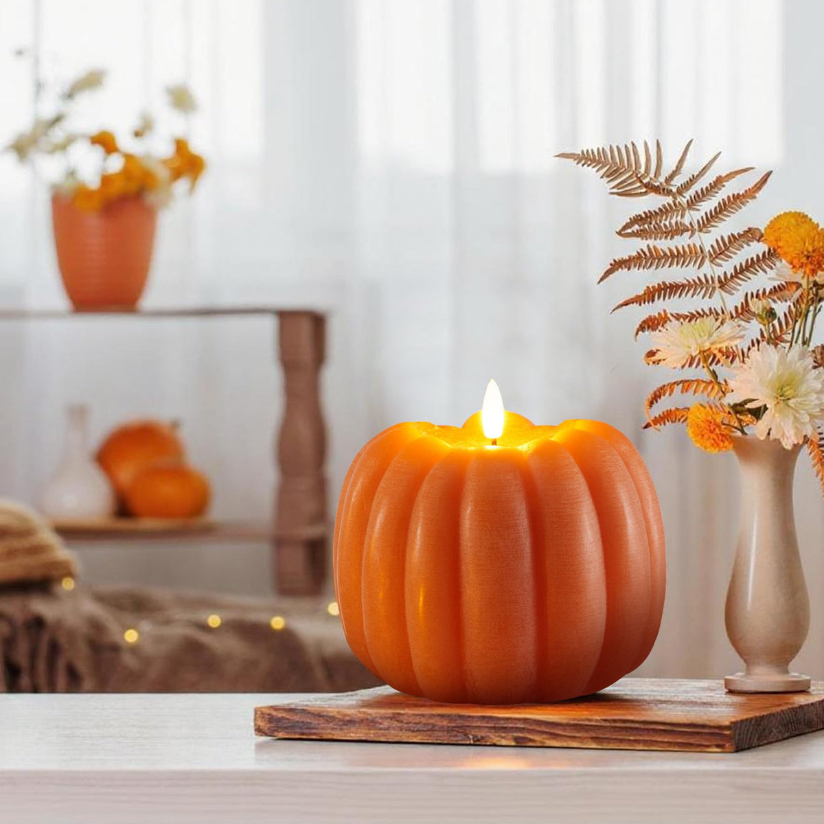 Flameless Pumpkin Candle with Remote