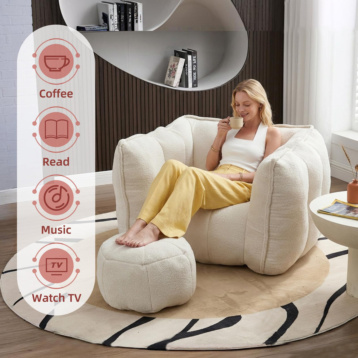 Bean Bag Couch with Ottoman