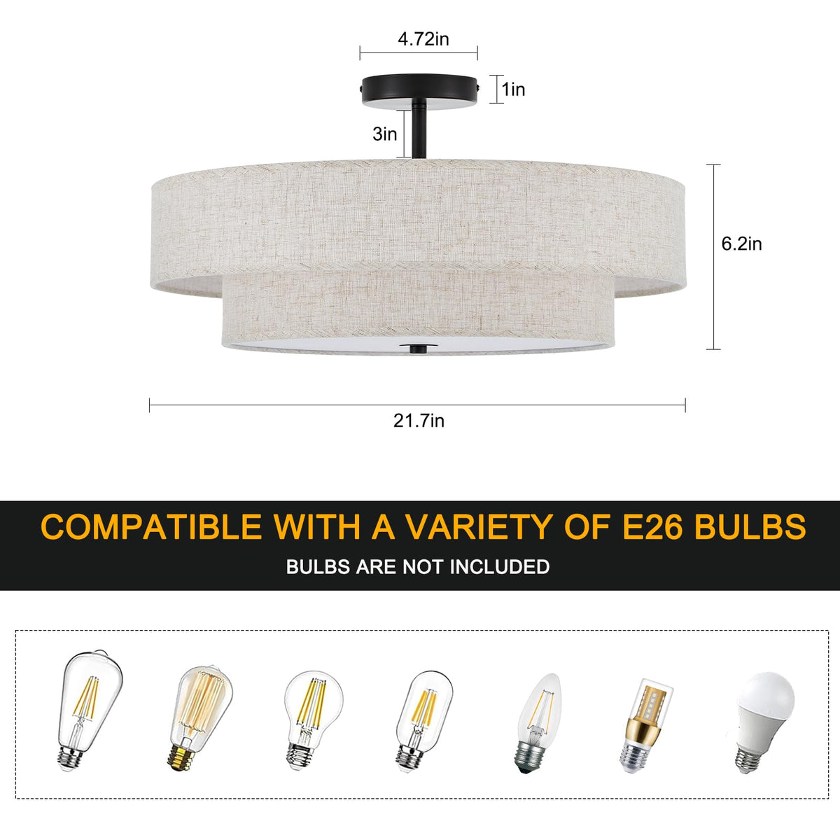 Semi Flush Mount Ceiling Fixture