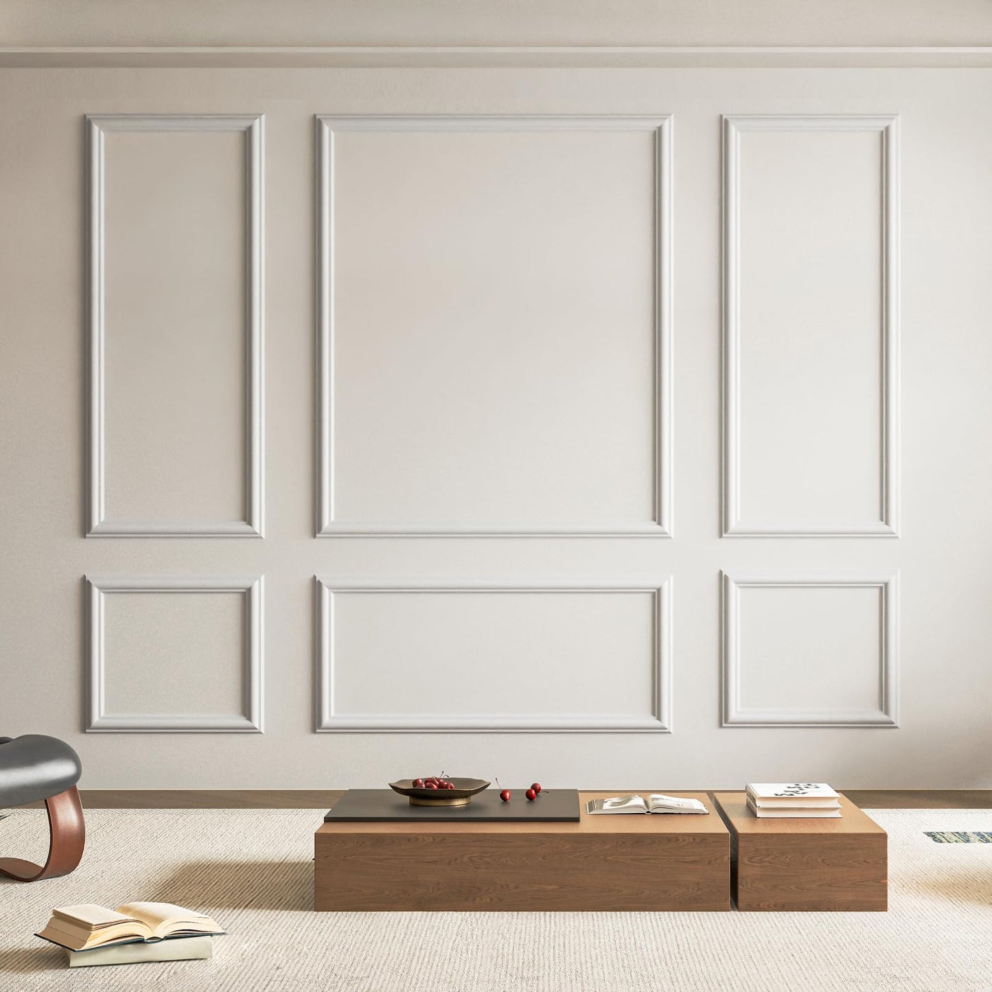 Pre-Cut Wall Molding Set of 6 pcs, Ready-to-Assemble Wainscoting Panels
