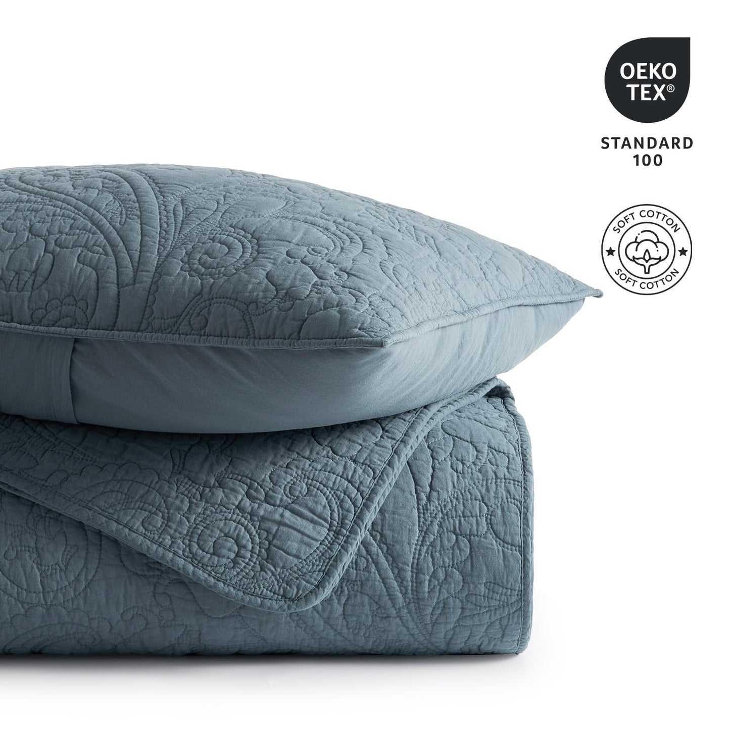 100% Cotton Scallop Quilt Set