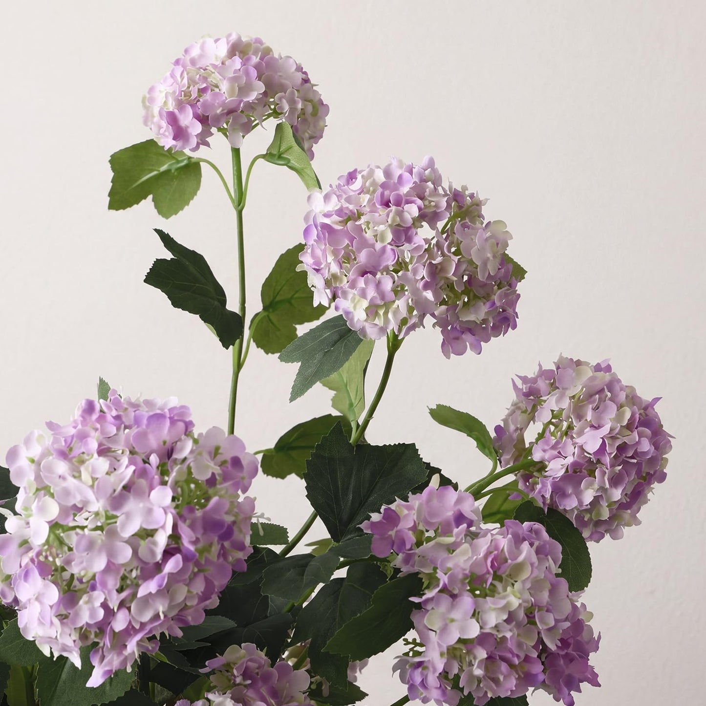 4 Pcs 33" Tall Artificial Snowball Hydrangea Flowers, Silk Hydrangeas with 20 Heads Long Stem for Tall Vase Decor, Wedding Table Centerpiece, Outdoor Living Room Arrangement(White Pink)