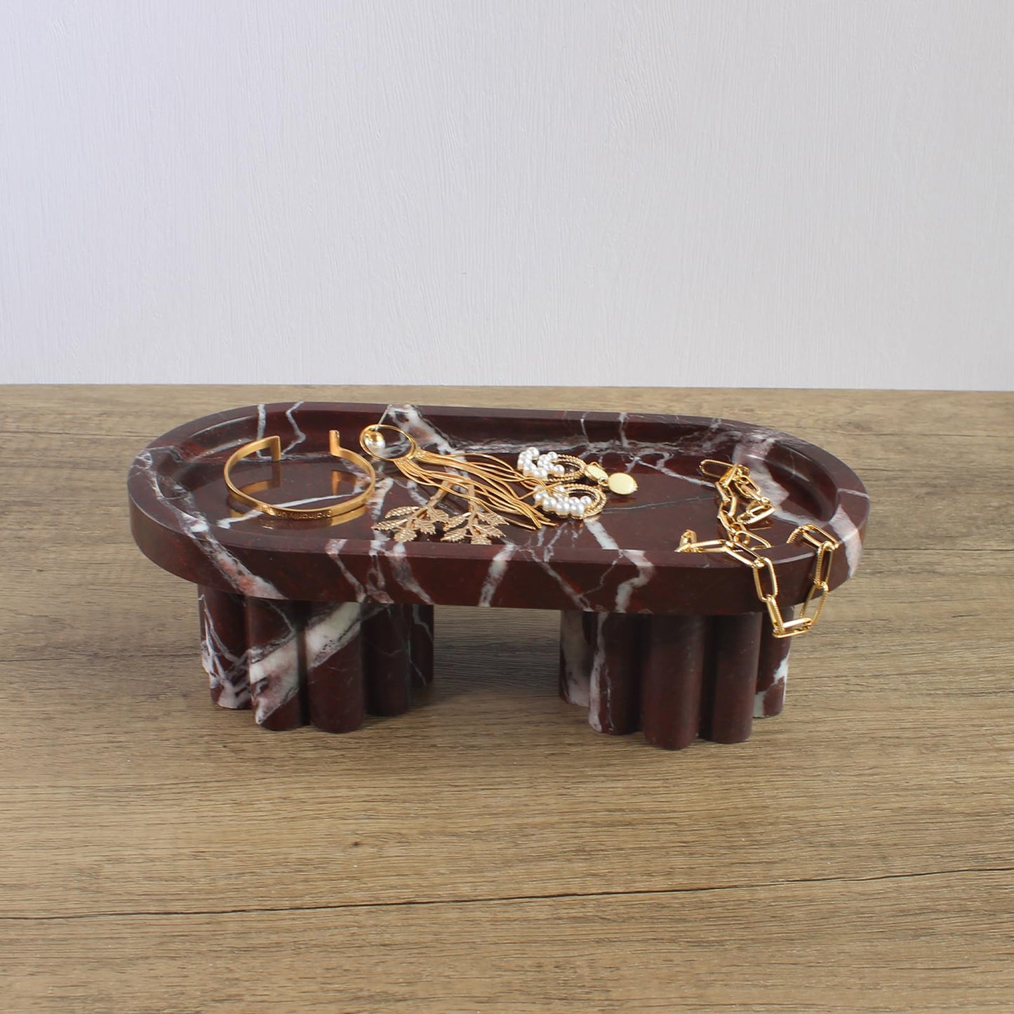 Natural Travertine Marble Oval Tray