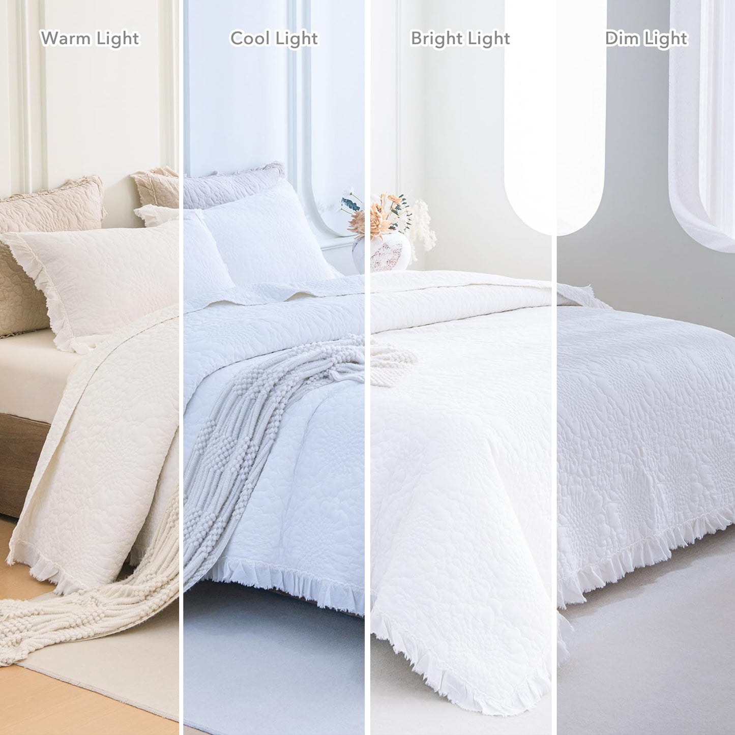 Cotton Oversized Quilt Bedspread Set