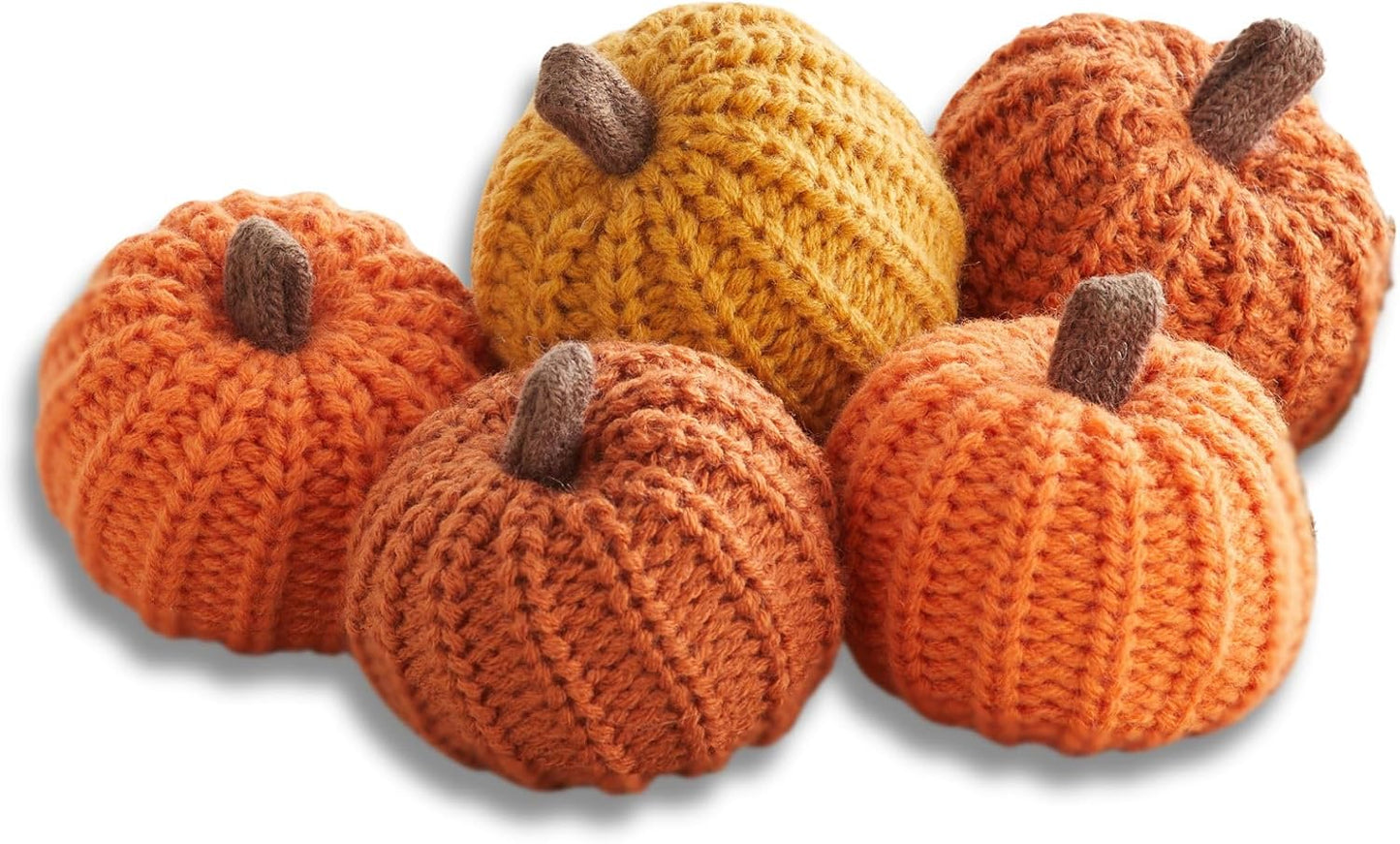 Set of 3 Cozy Knit Pumpkins