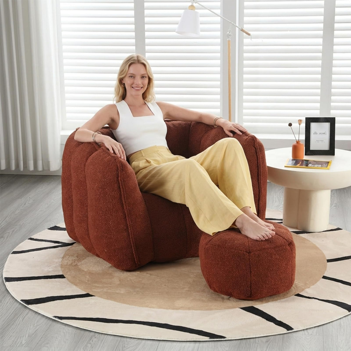Bean Bag Couch with Ottoman
