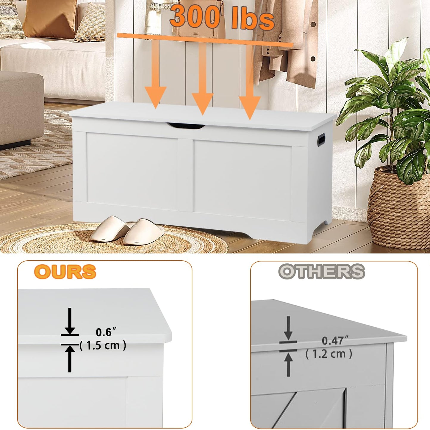 Timberer 47.2" Wooden Extra Large Storage Trunk