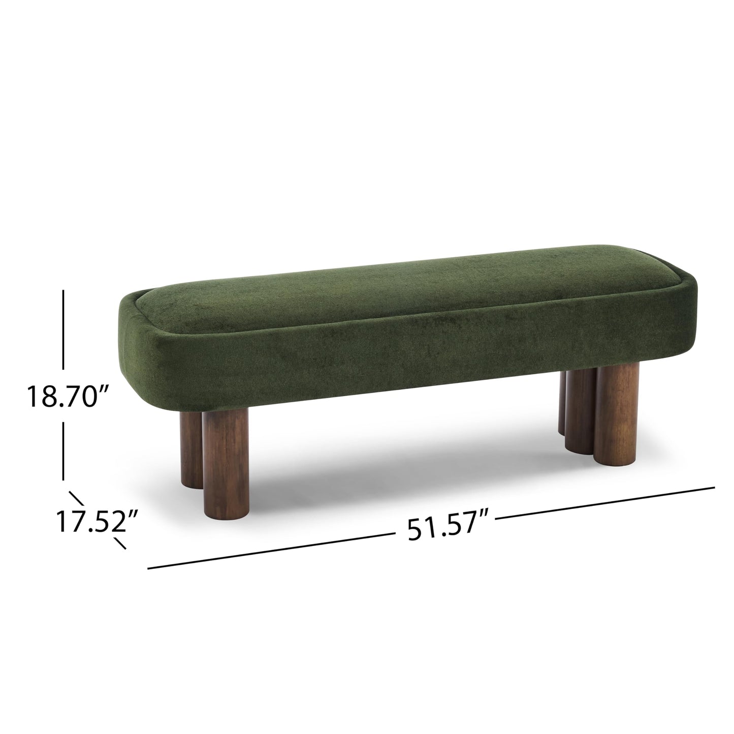 51.5" Bench with Walnut-Finished Legs