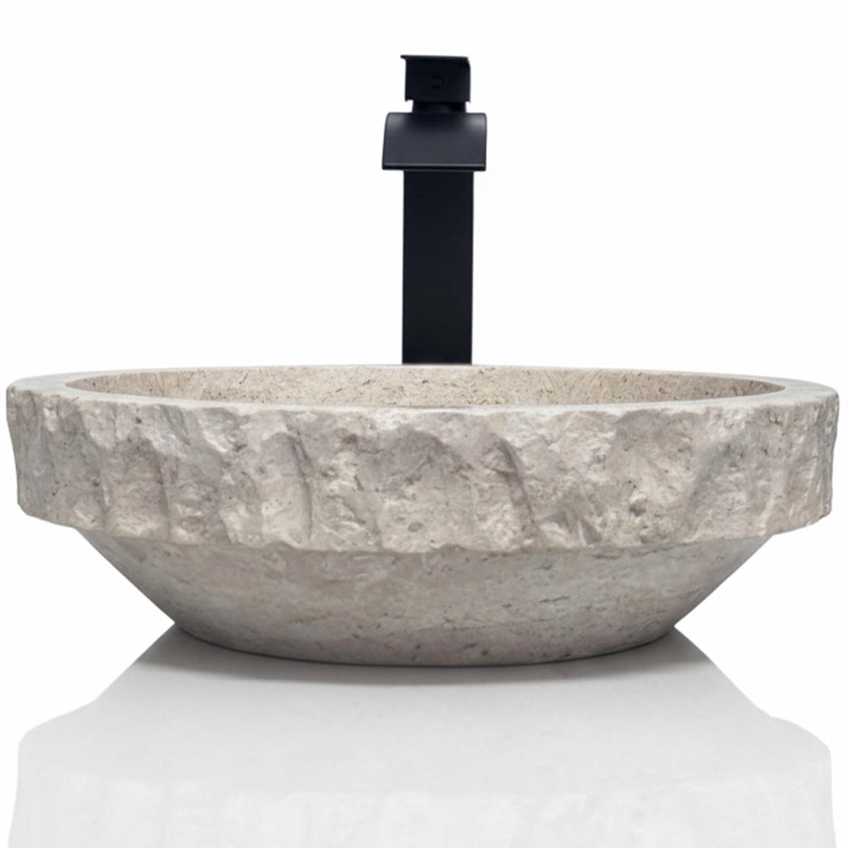 Oval Natural Stone Wash Basin Travertine Vessel Sink