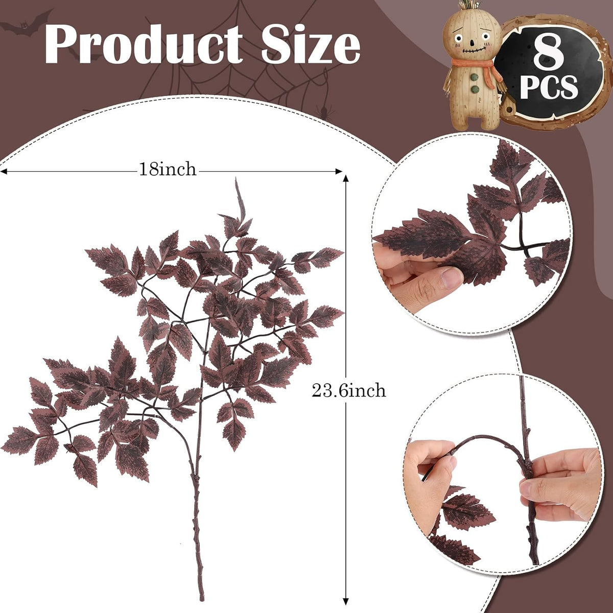 4 Pcs Artificial Cimicifuga Leaf Spray