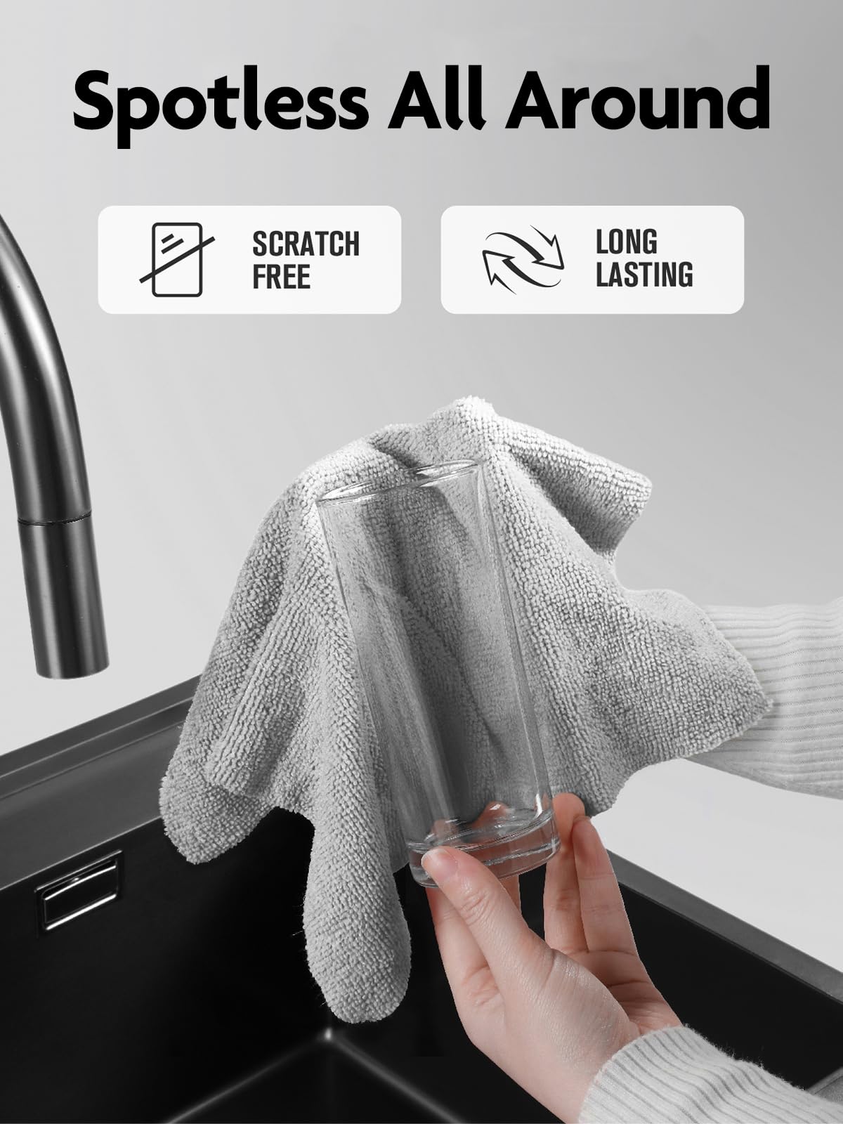 Fantasticlean Microfiber Cleaning Cloth Roll -60 Pack, Tear Away Microfiber Towels, 12" x 12", Reusable, Washable, Scratch Free, Ultra Absorbent Dishcloth for All-Around Cleaning (Beige & Tan)