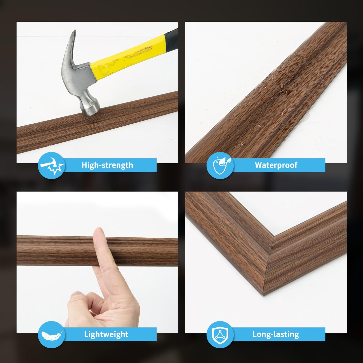 Pre-Cut Wall Molding Set of 6 pcs, Ready-to-Assemble Wainscoting Panels