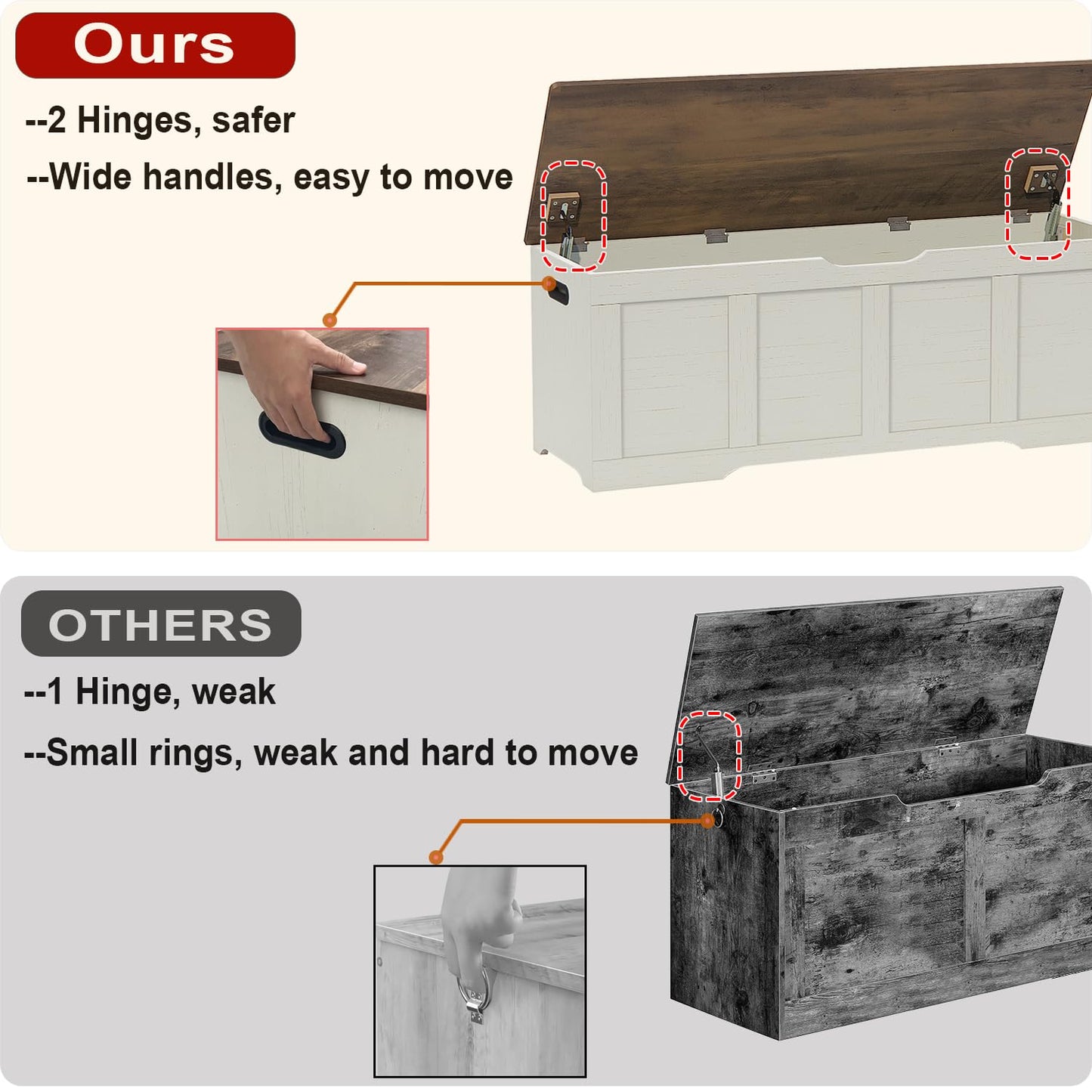 Timberer 47.2" Wooden Extra Large Storage Trunk