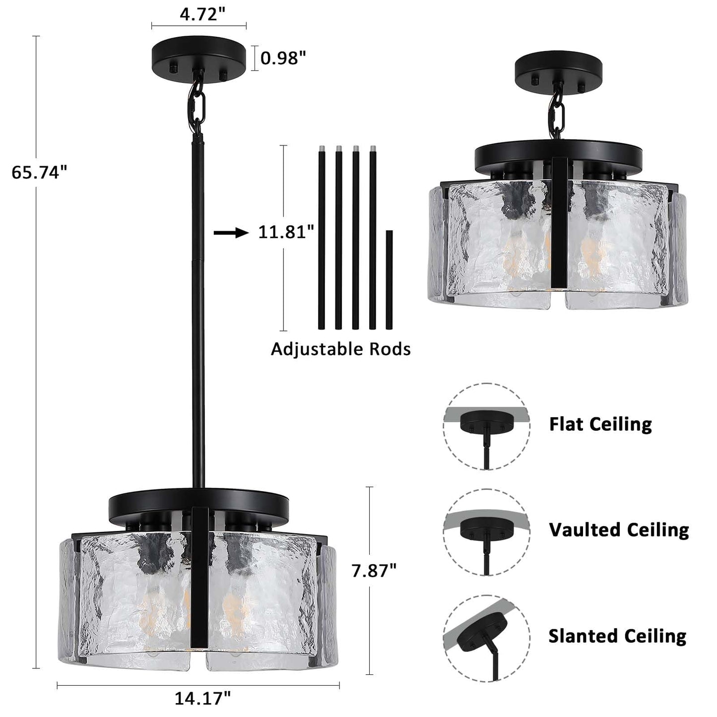Black Chandelier Light Fixture