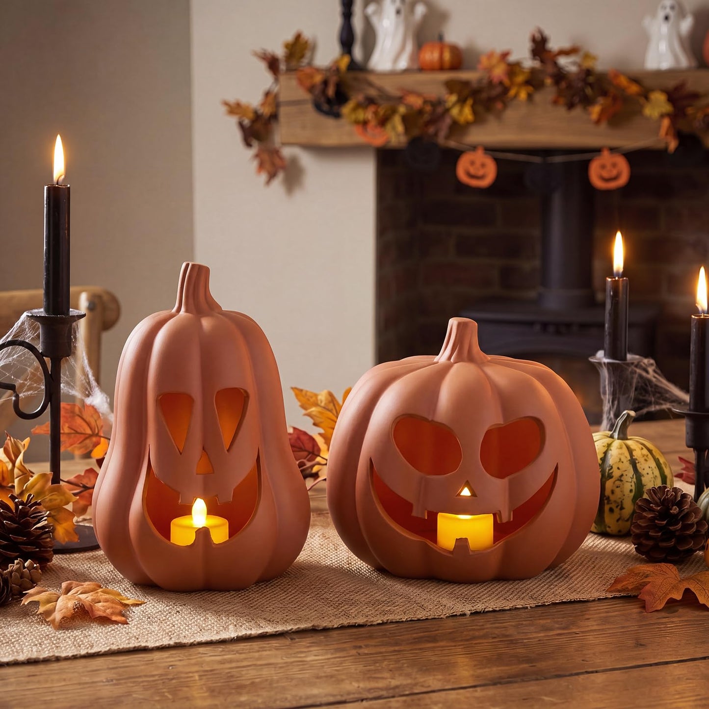 2 Pack Fall Terracotta Pumpkins