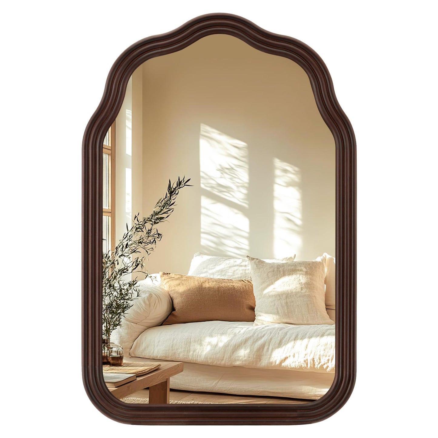 24Wood Arch Bathroom Mirror for Wall
