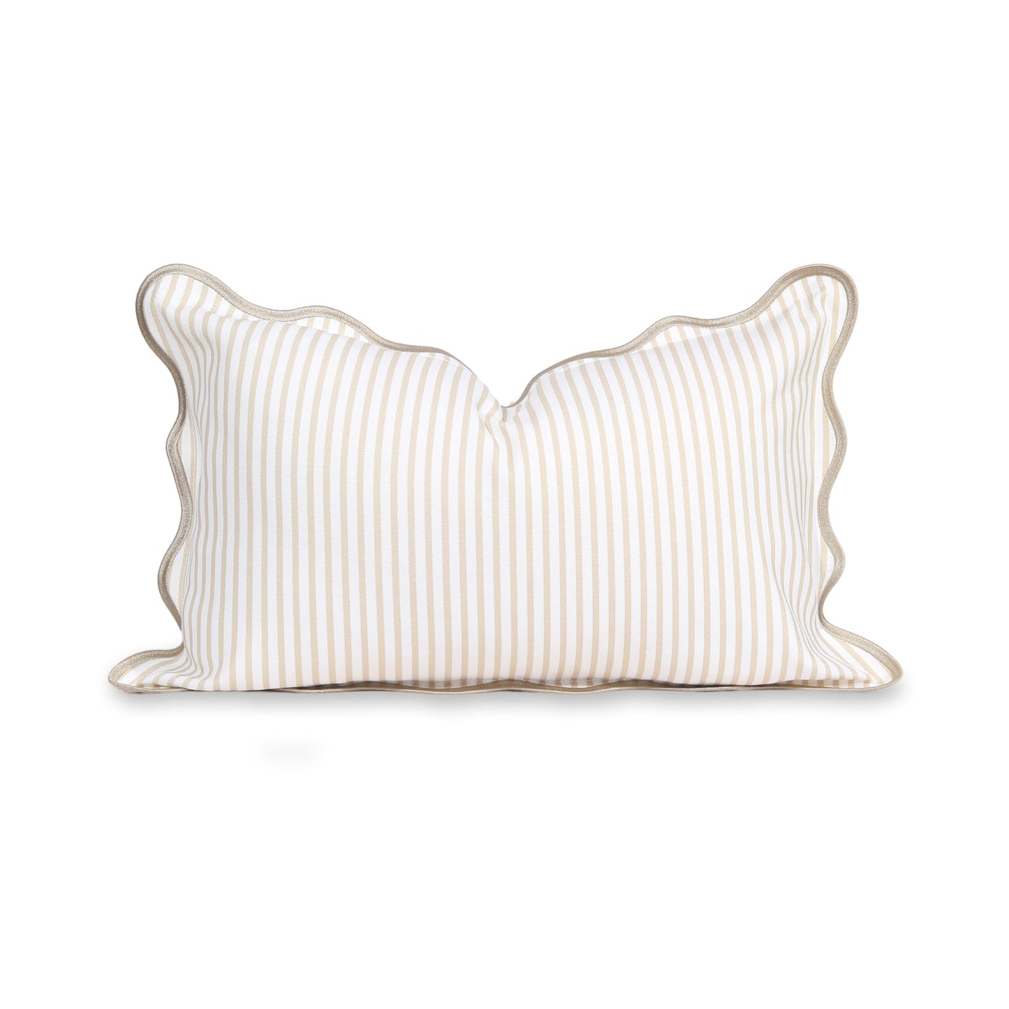 Indoor Outdoor Scalloped Lumbar Pillow Cover 12"x20"
