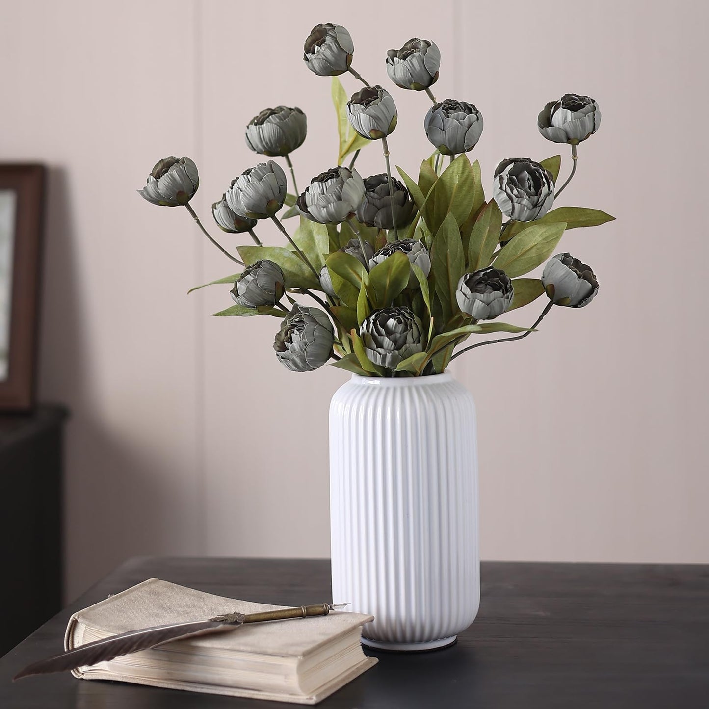 6 Pcs Faux Silk Peony Artificial Flowers 27" Stems