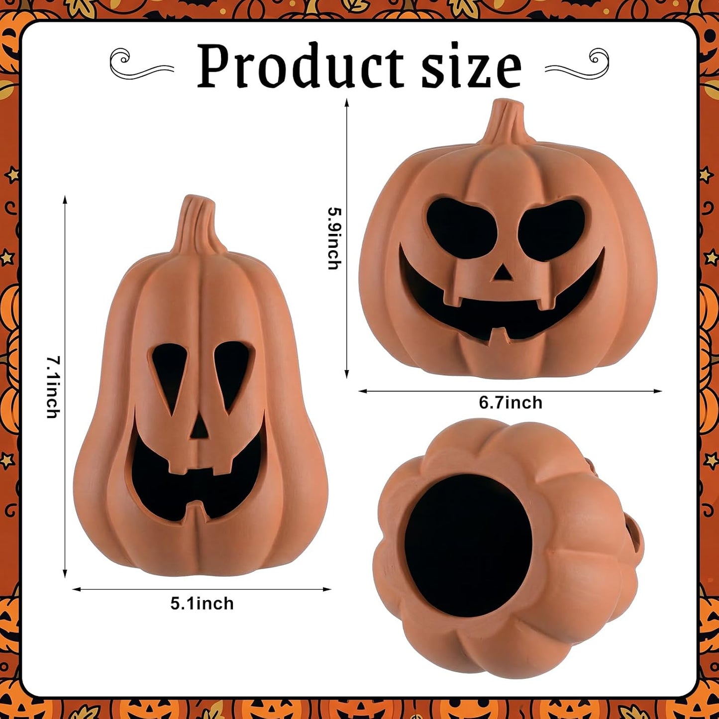 2 Pack Fall Terracotta Pumpkins