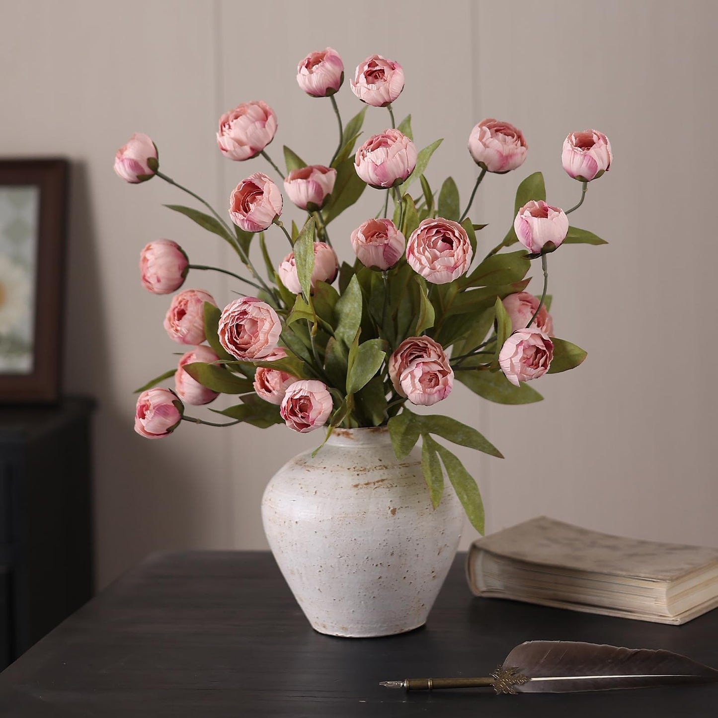 6 Pcs Faux Silk Peony Artificial Flowers 27" Stems