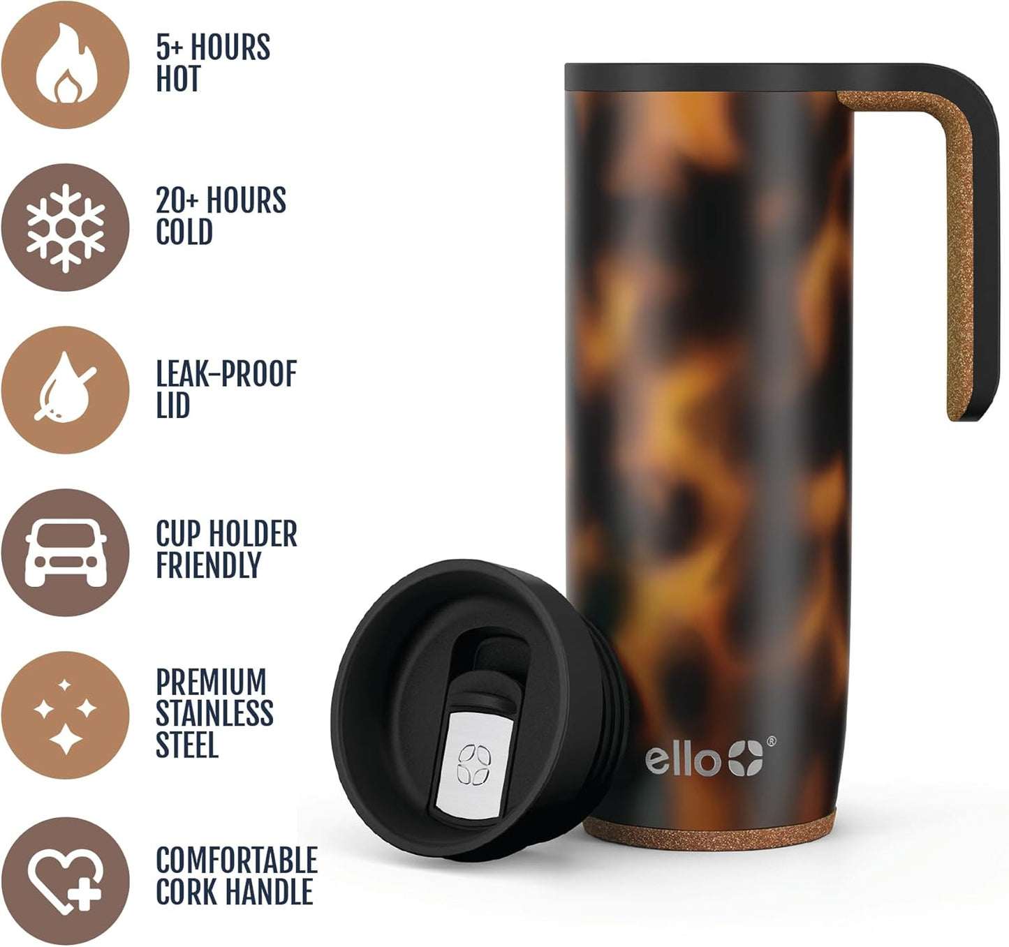 Magnet 18oz Vacuum Insulated Stainless Steel Travel Mug with Side Handle