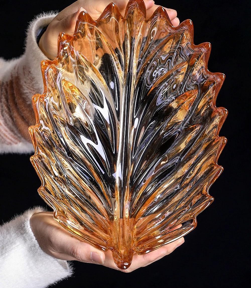 Gold Crystal Glass Leaf-shaped Bowl
