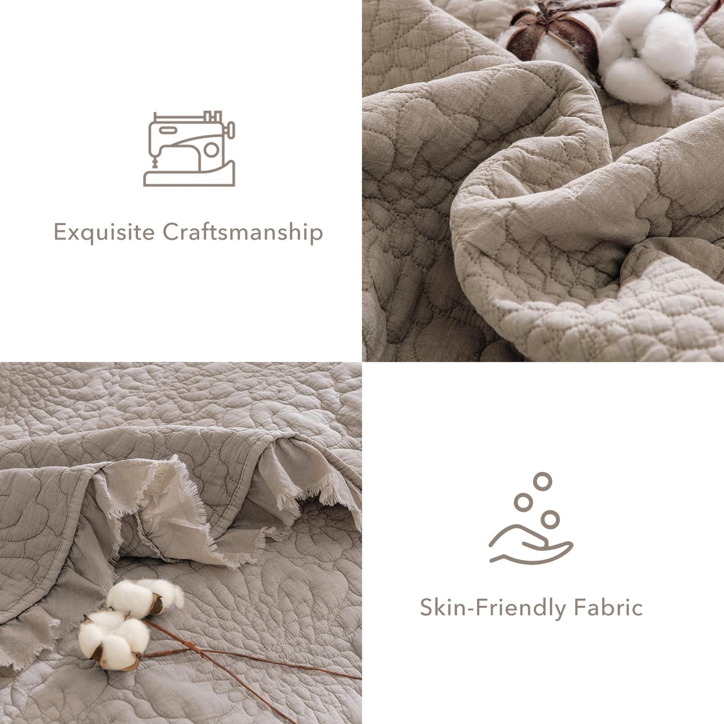 Cotton Oversized Quilt Bedspread Set