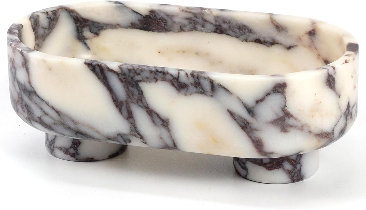 Natural Calacatta Viola Oval Marble Bowl