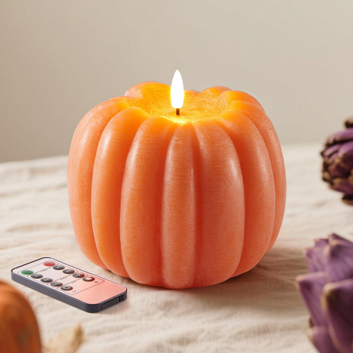 Flameless Pumpkin Candle with Remote