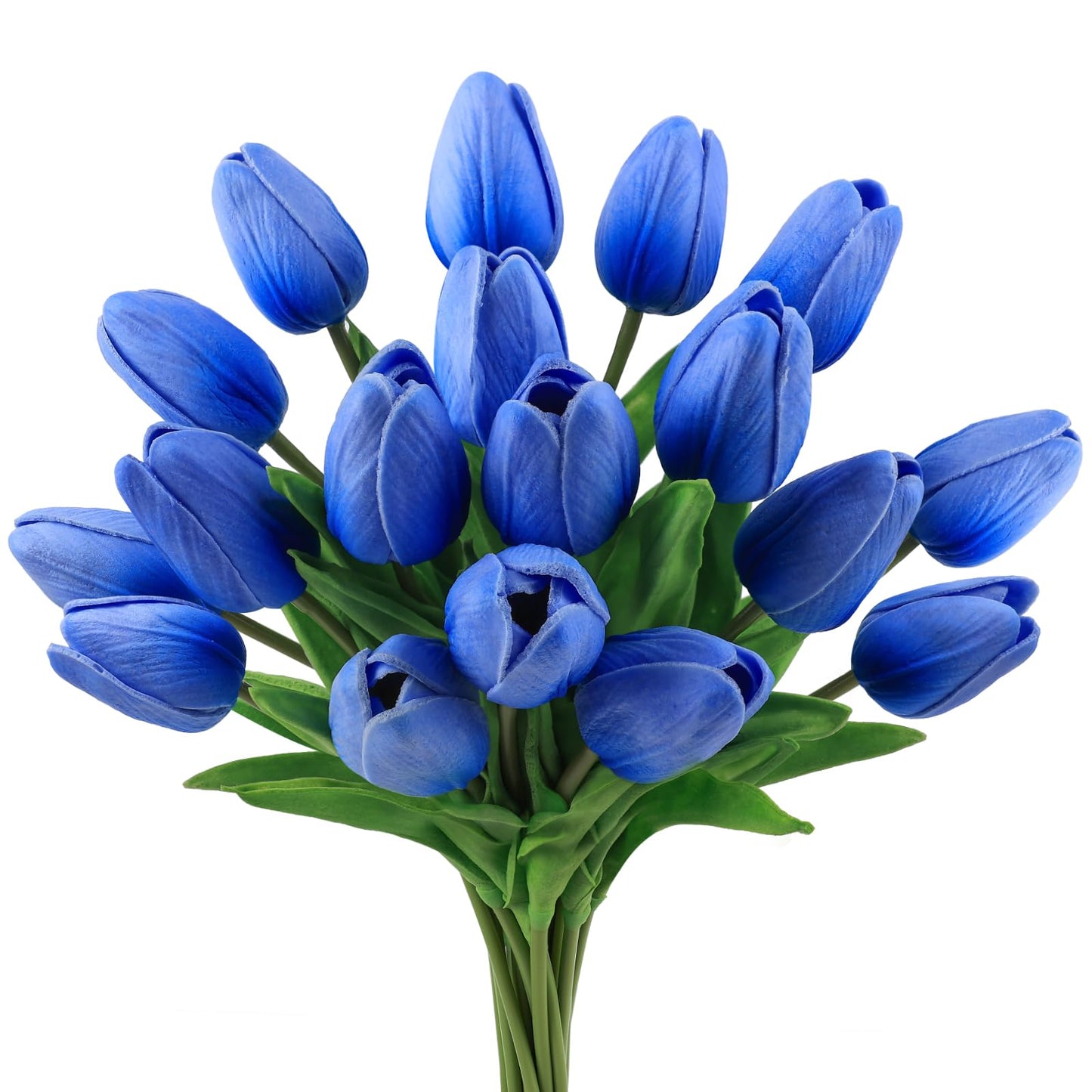 Beferr White Tulips Artificial Flowers 18Pcs Faux Silk Tulip Real Touch Tulip Fake Flowers Bouquets Arrangements for Mother's Day Easter Spring Flowers Gifts Home Table Decor
