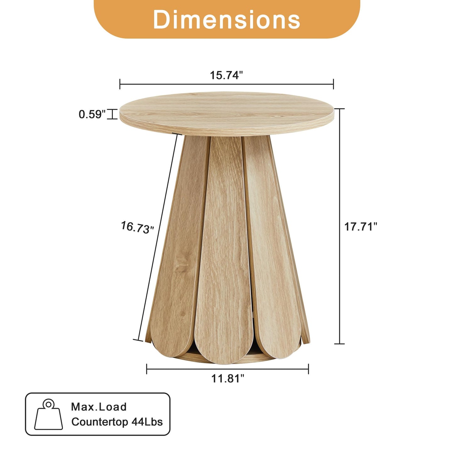 Mid Century Round Modern Side Table Nightstand