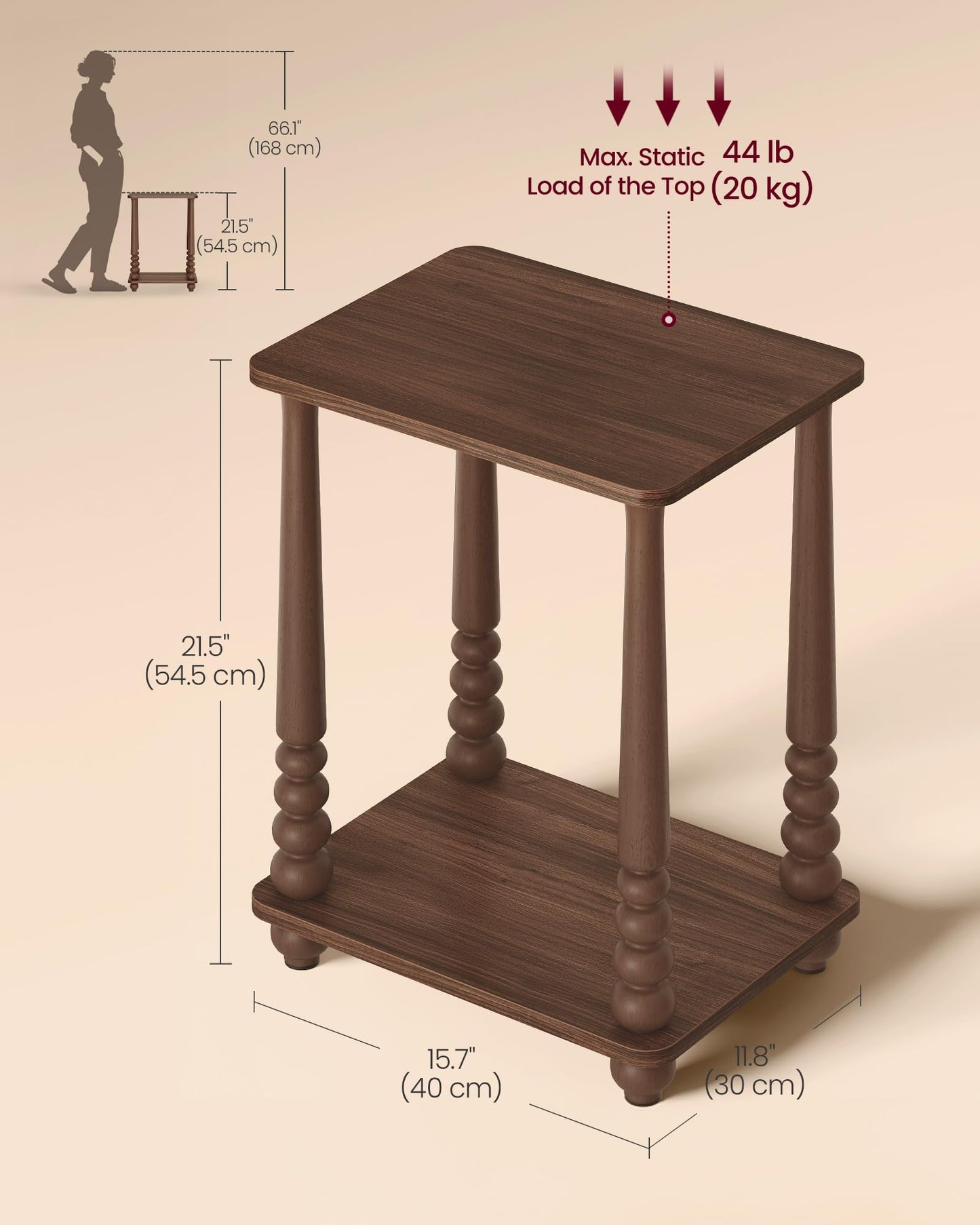 Solid Wood Accent Nightstand