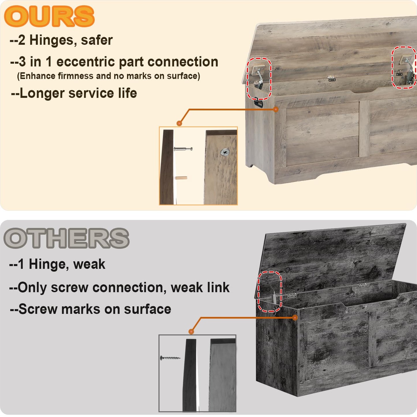 Timberer 47.2" Wooden Extra Large Storage Trunk