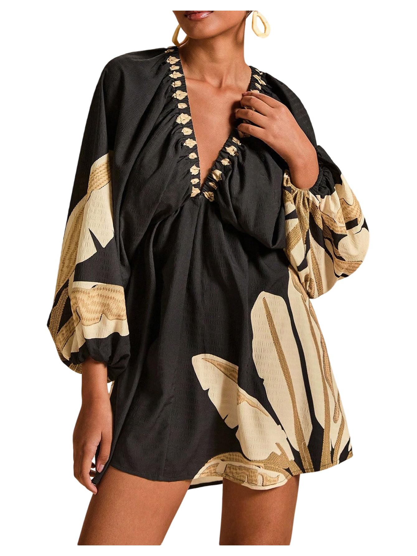 Women's Boho Floral Mini Dresses